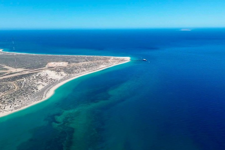 a body of water next to the ocean
